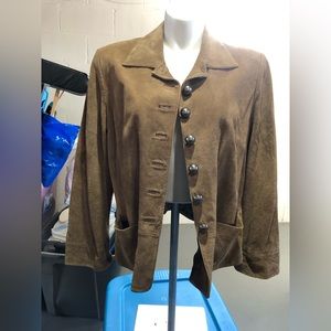 Brown 100% suede jacket plus 16W button up Liz Claiborne good heavy quality